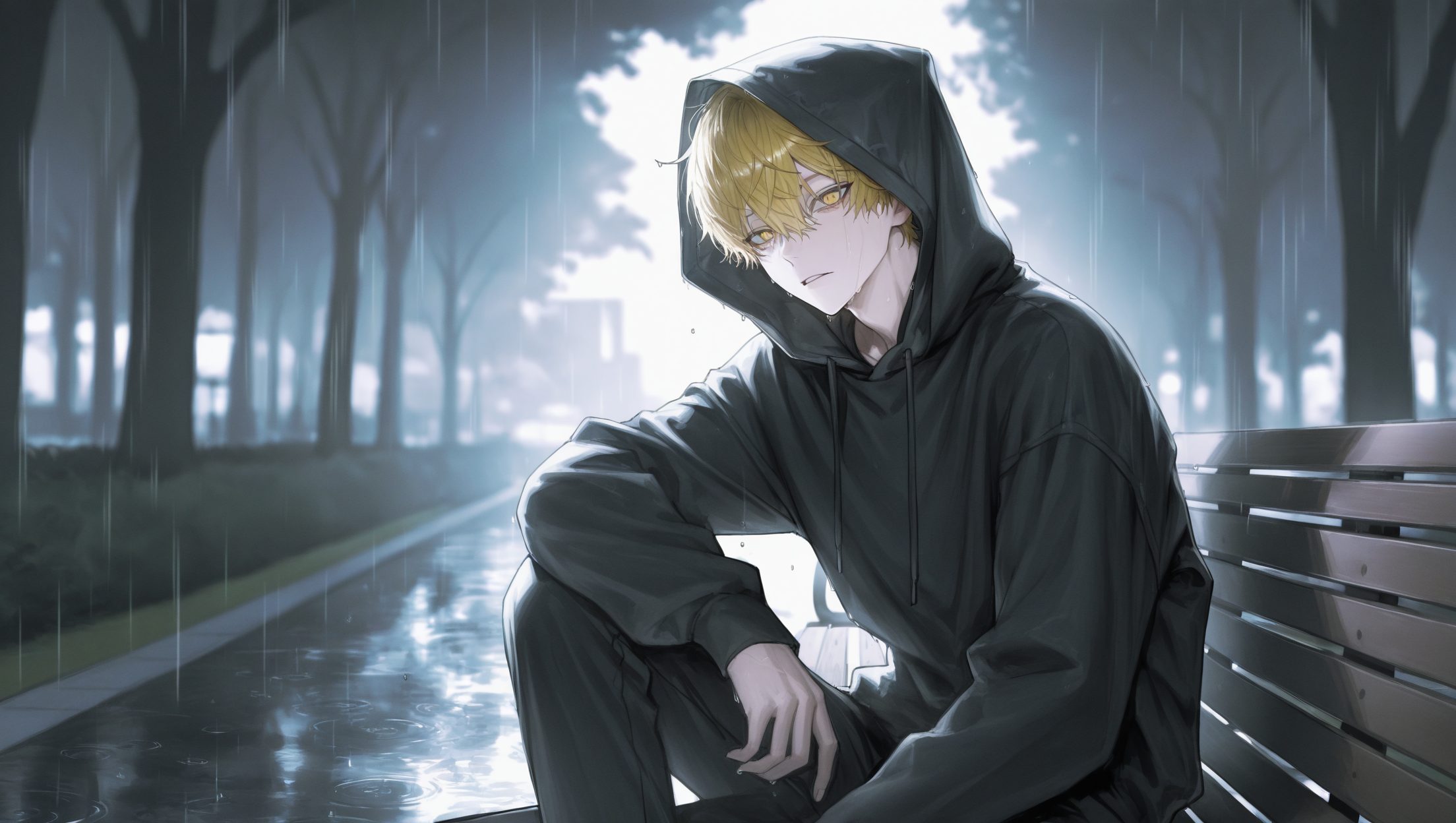 知らない青年を見つける