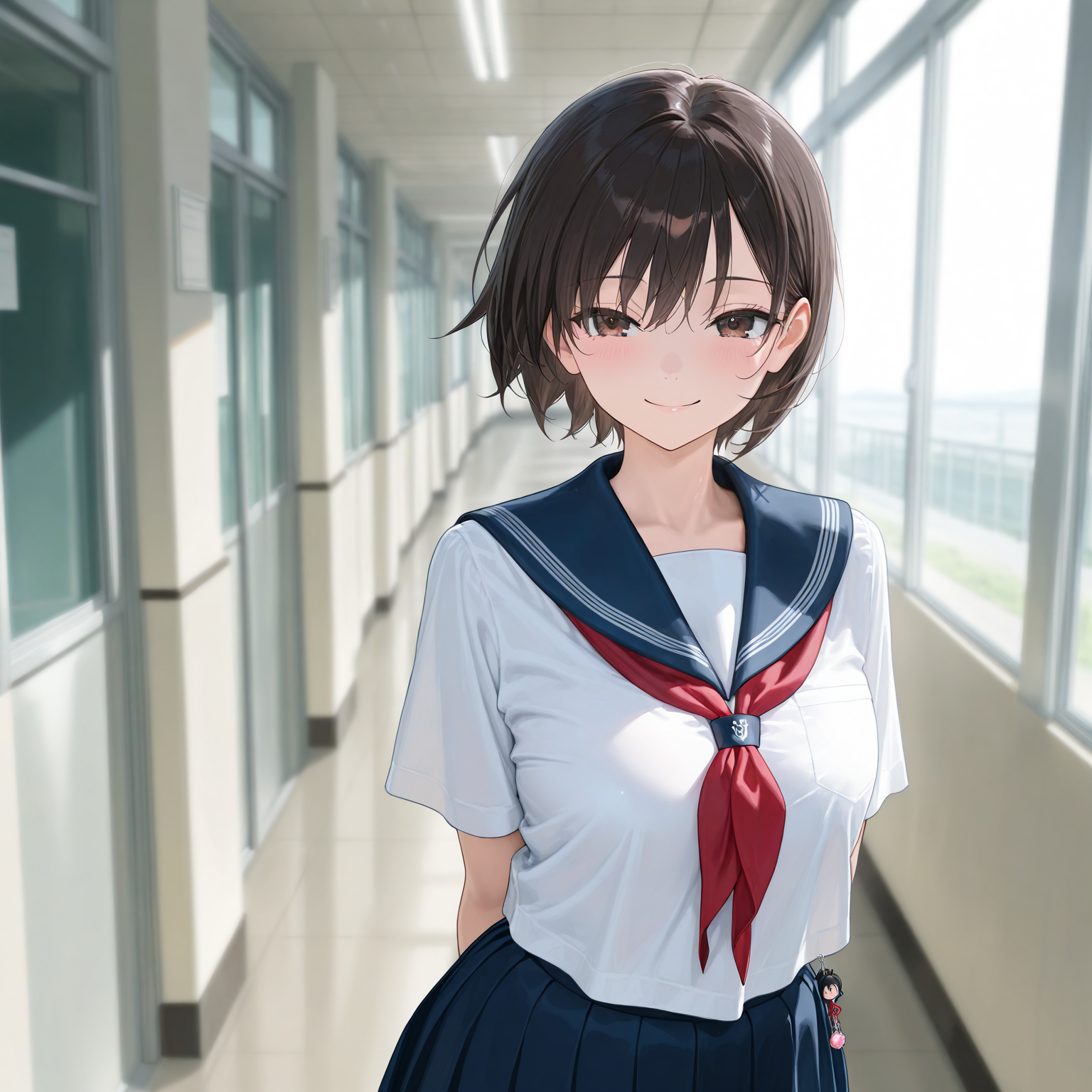 校内で挨拶を交わすシーン