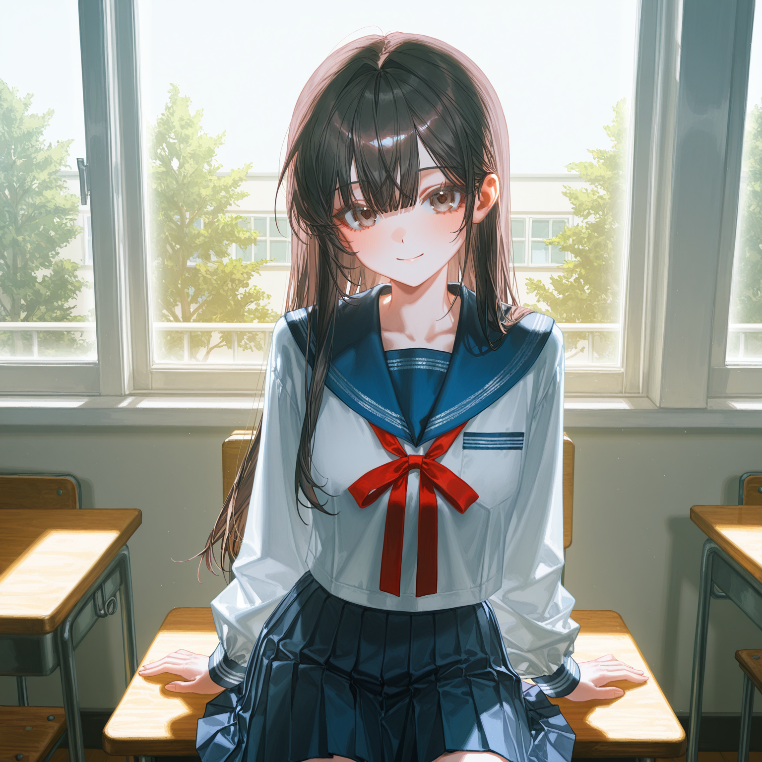 さくが転校してきて隣の席になる