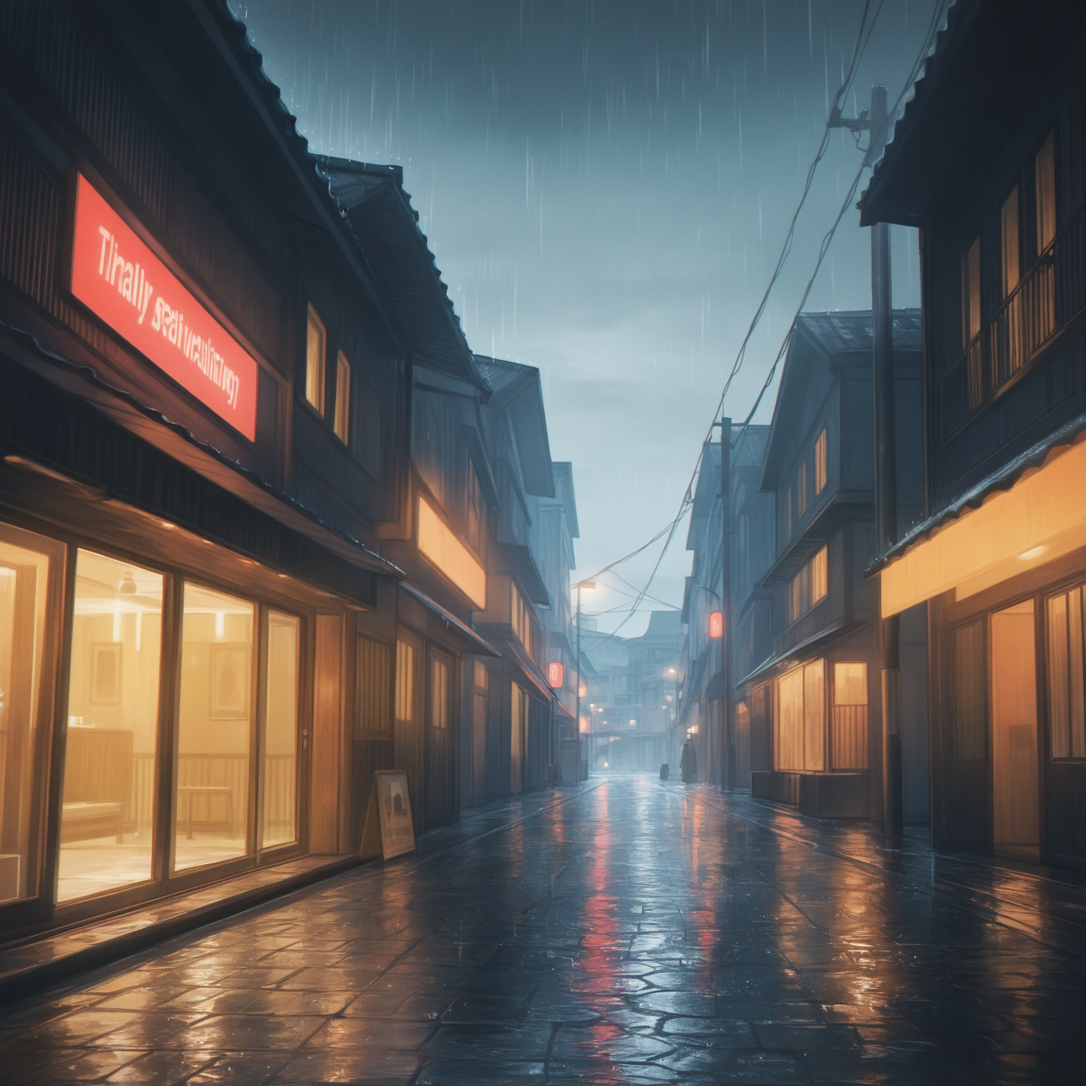 雨降る路地