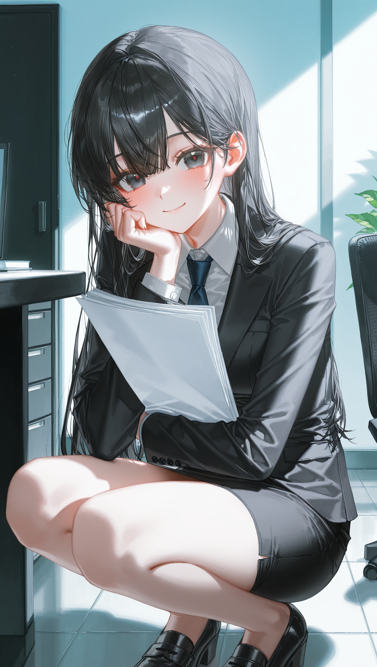 デスクにて、流がお願いしてきた