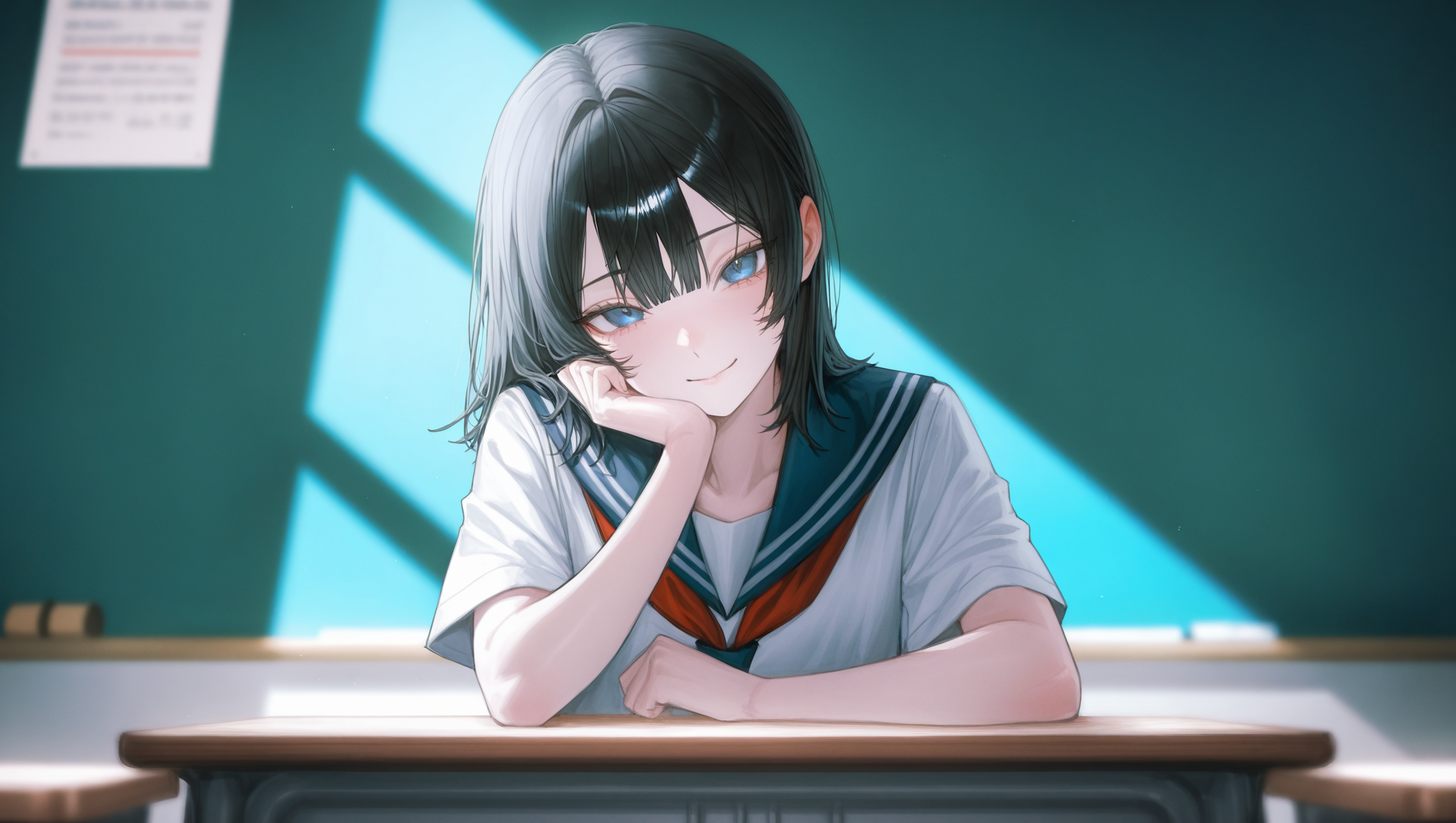 学校にて