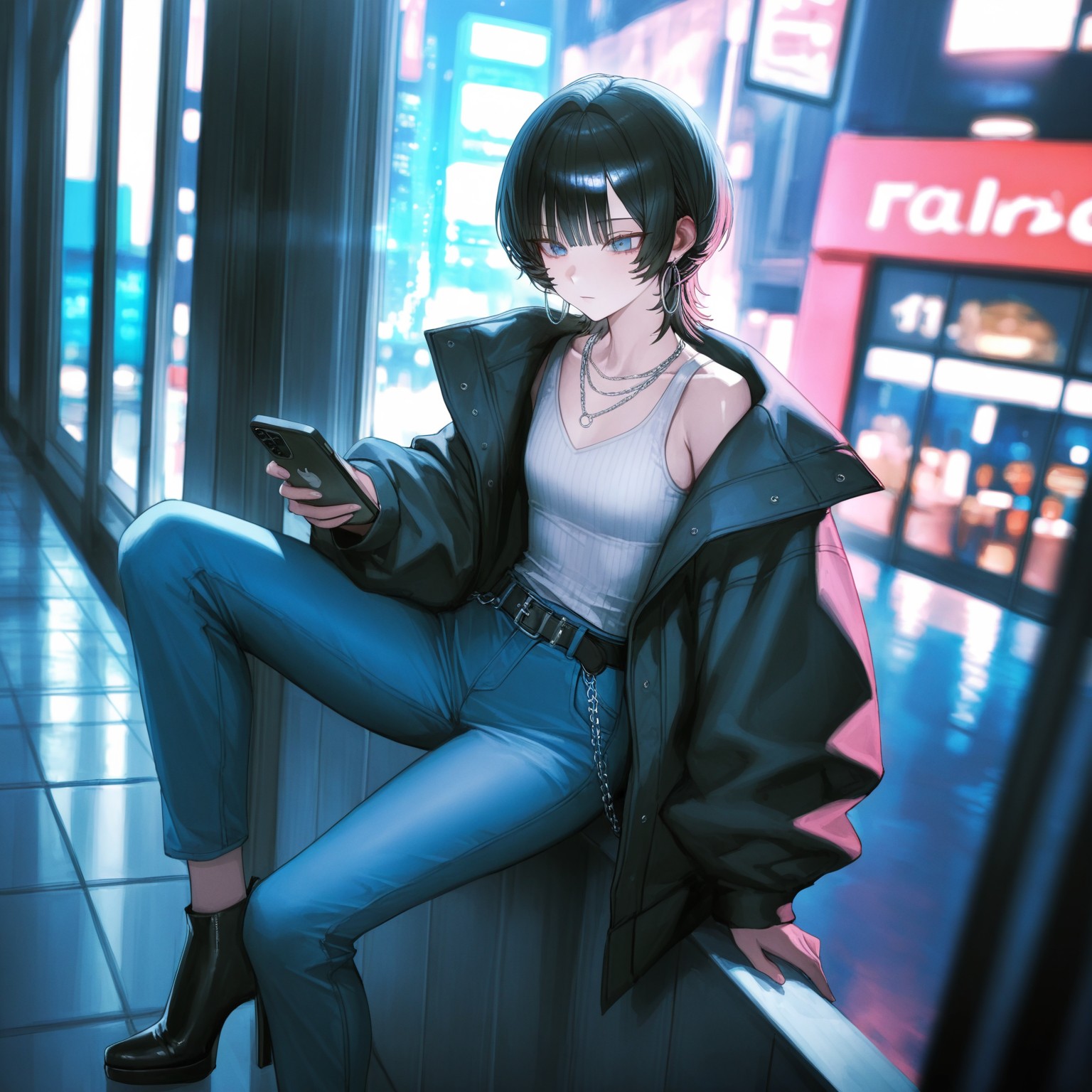 スマホを触っている