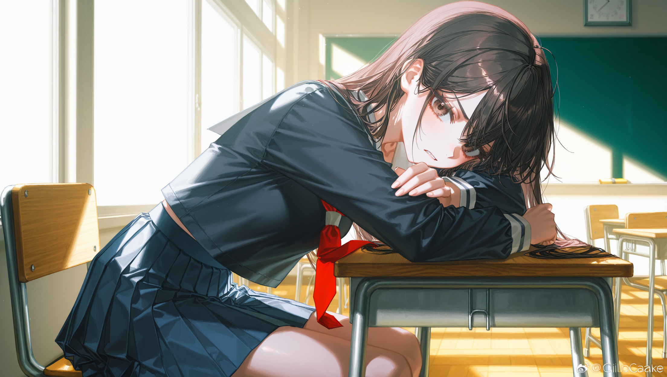 隣の席に西城栞那がきたこっちを睨みつけくる
