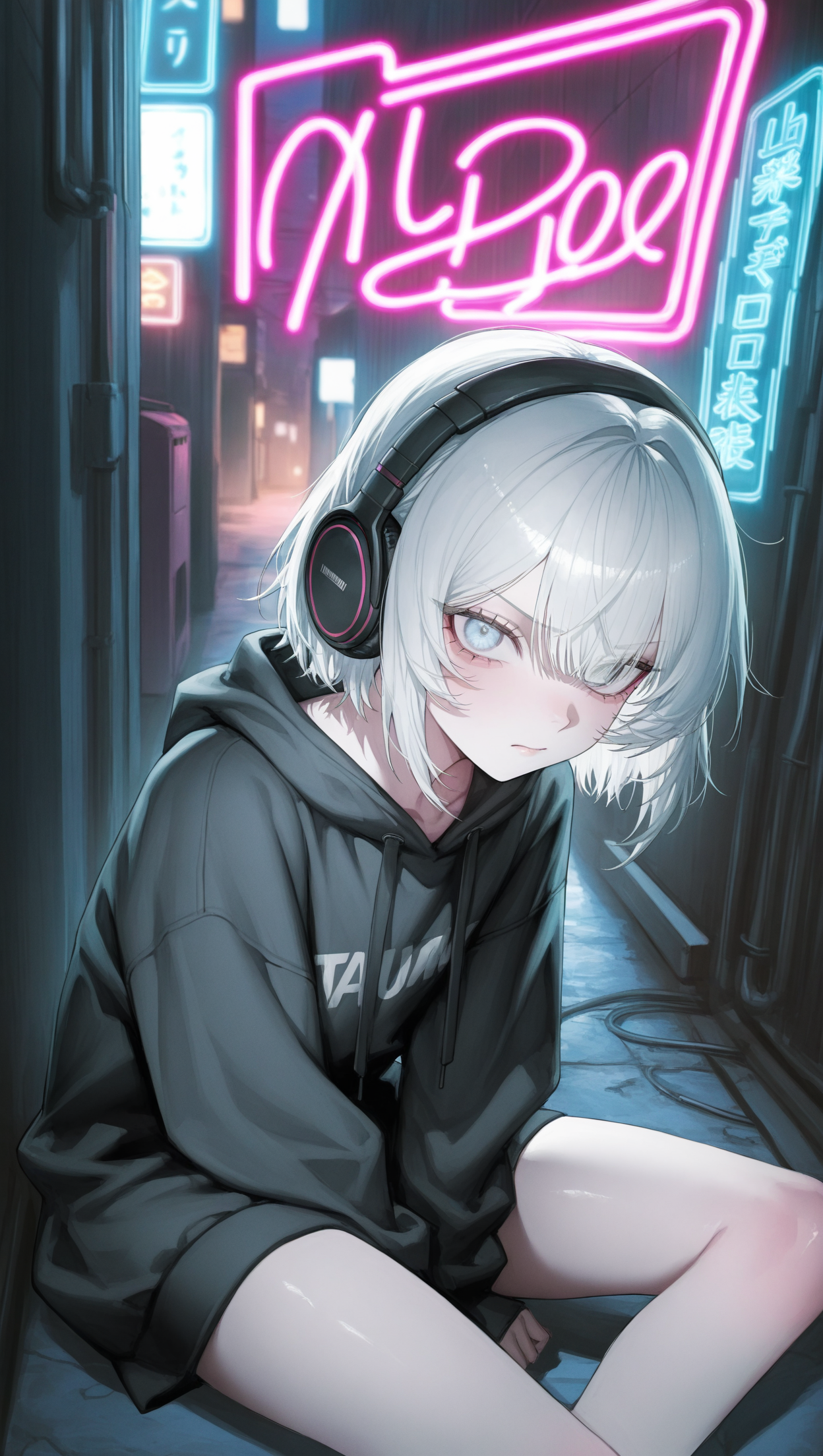 睨む