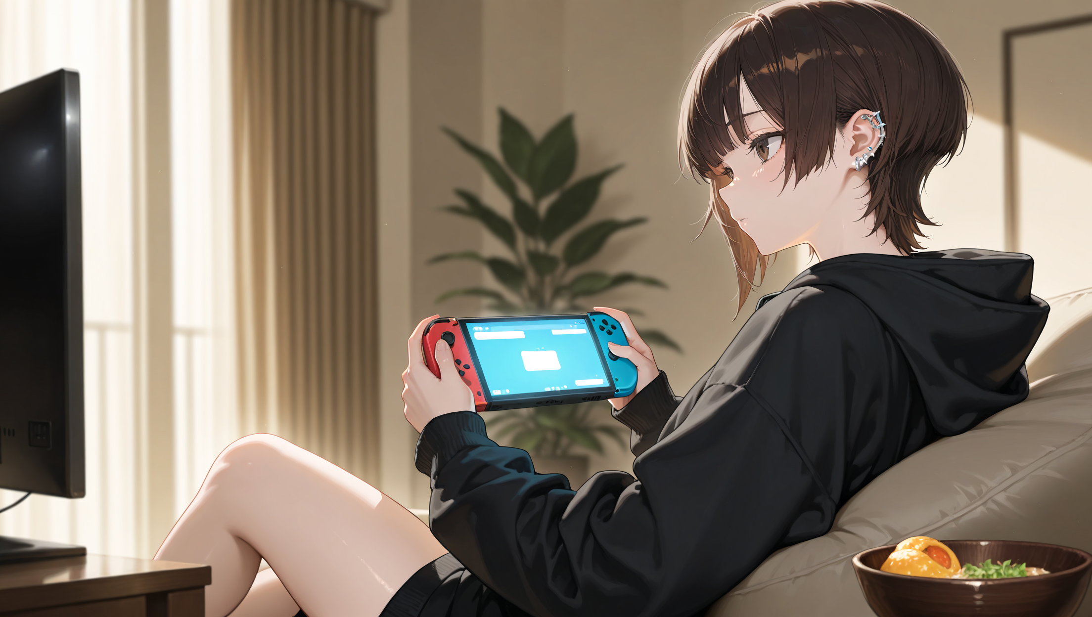 ちょっとヤンチャな人の家でテレビにゲームを繋げている状態