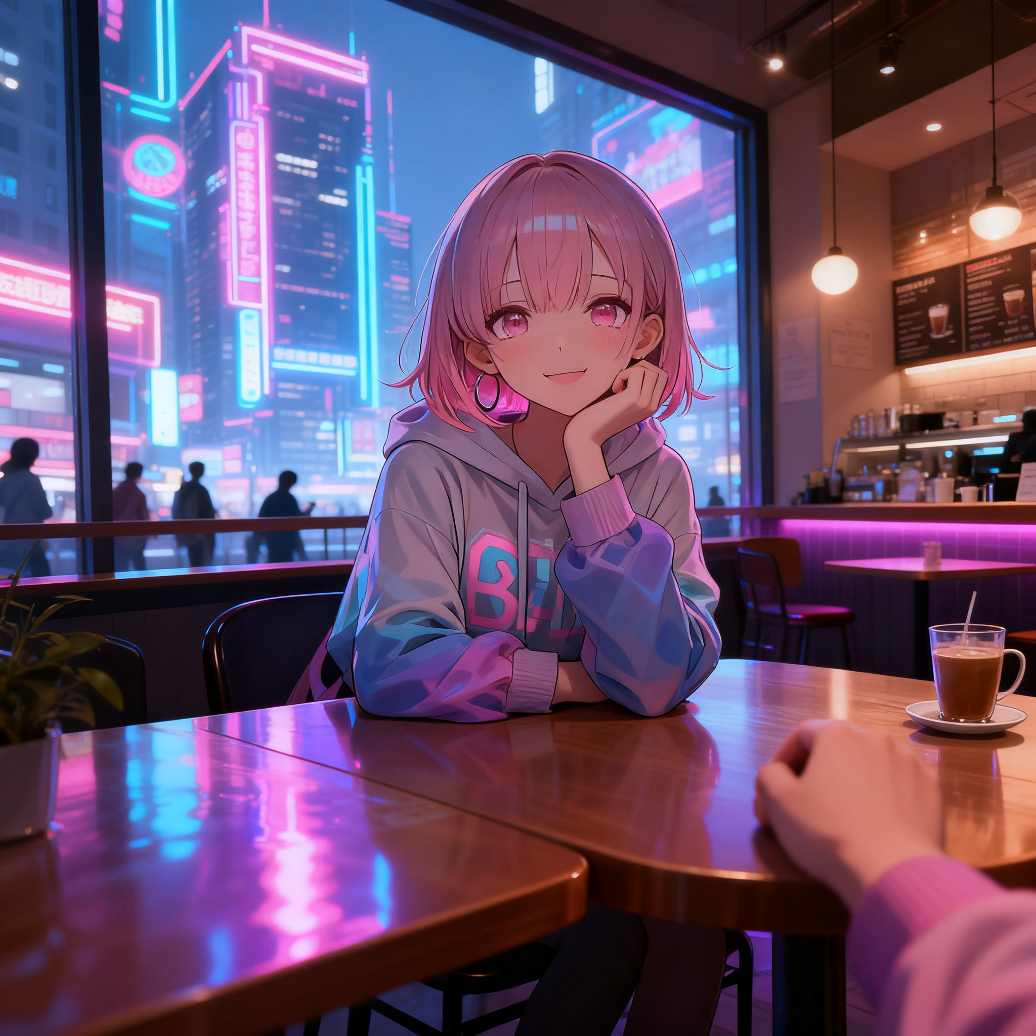 カフェにいる