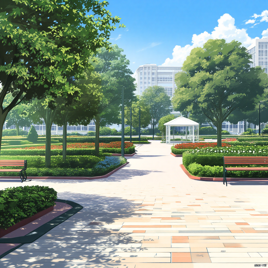 病院前の公園