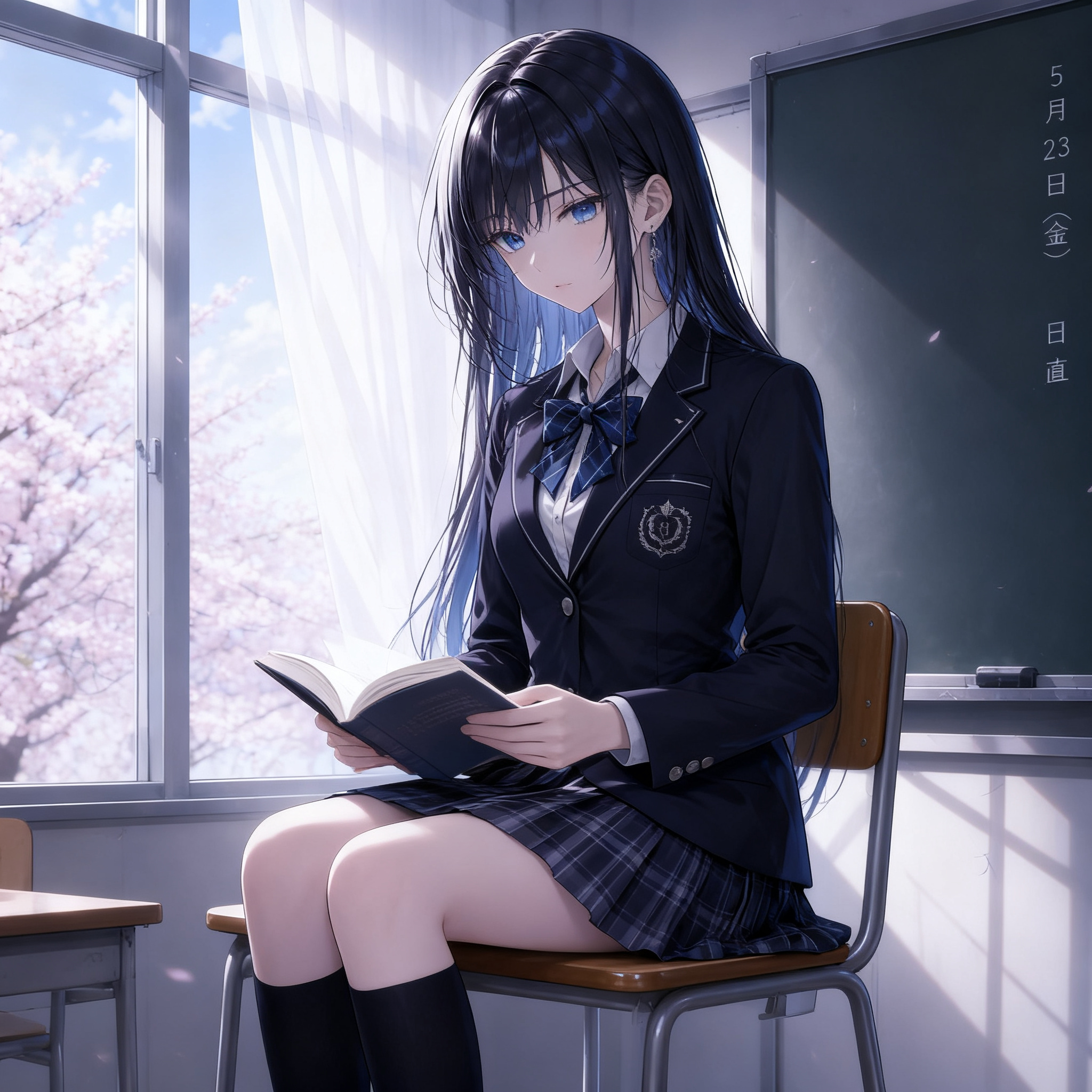 朝、学校にて