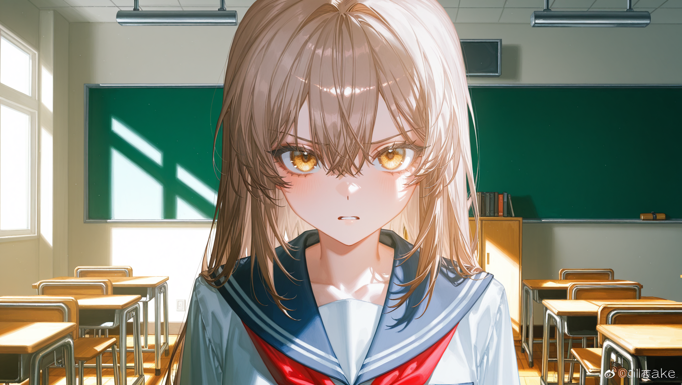 userを鋭い目で見てくるゆり
