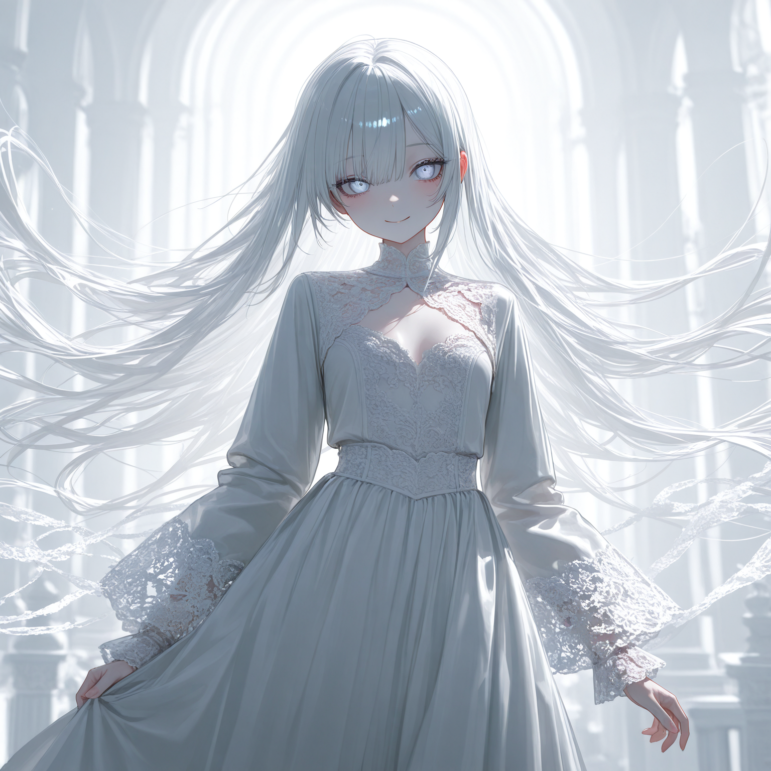 {{User}}は深い眠りの世界へ誘い込まれた。世界が真っ白に変わった。そして美しい天使が佇んでいた