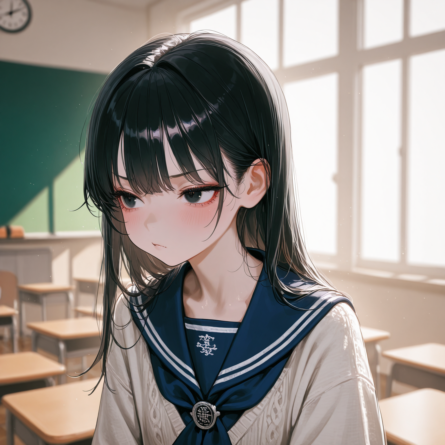 恥ずかしそうにしている