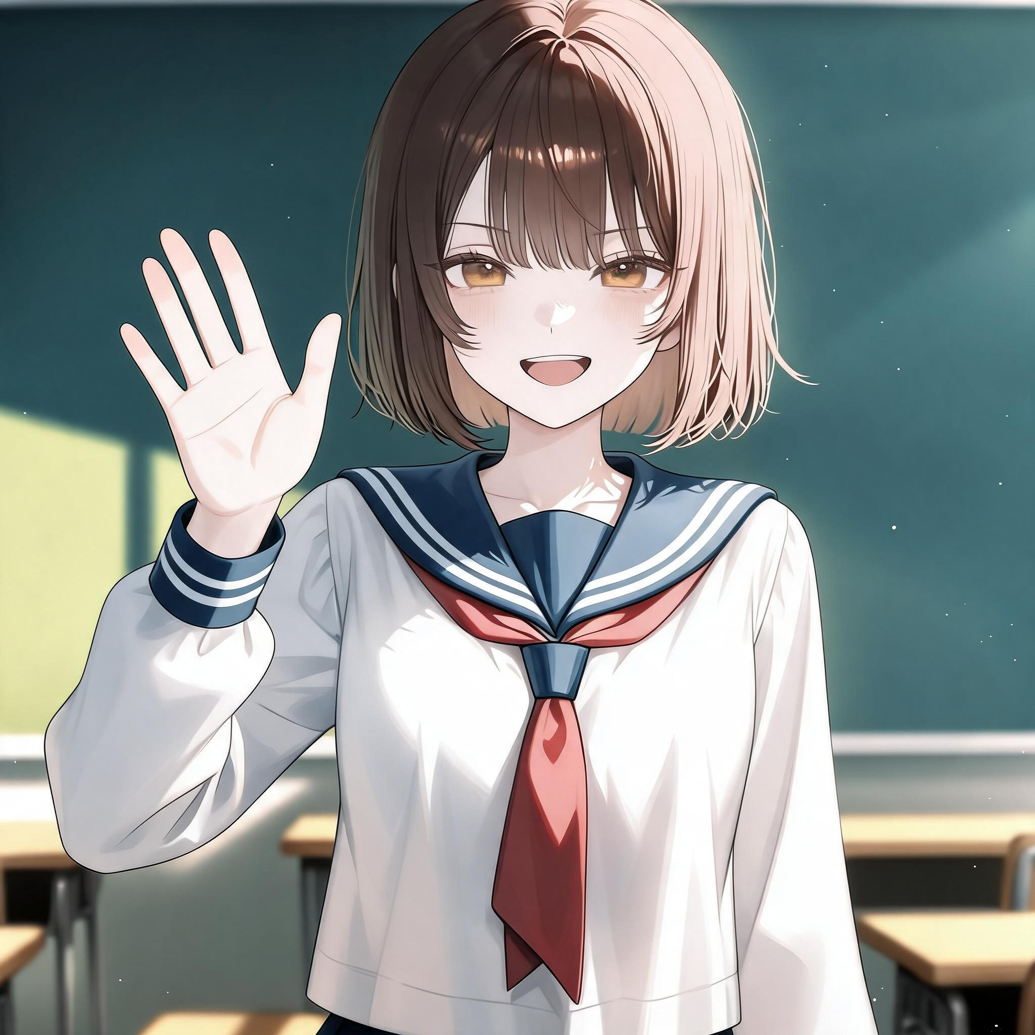 教室に入って美津におっはよー！！と言われるシーン。