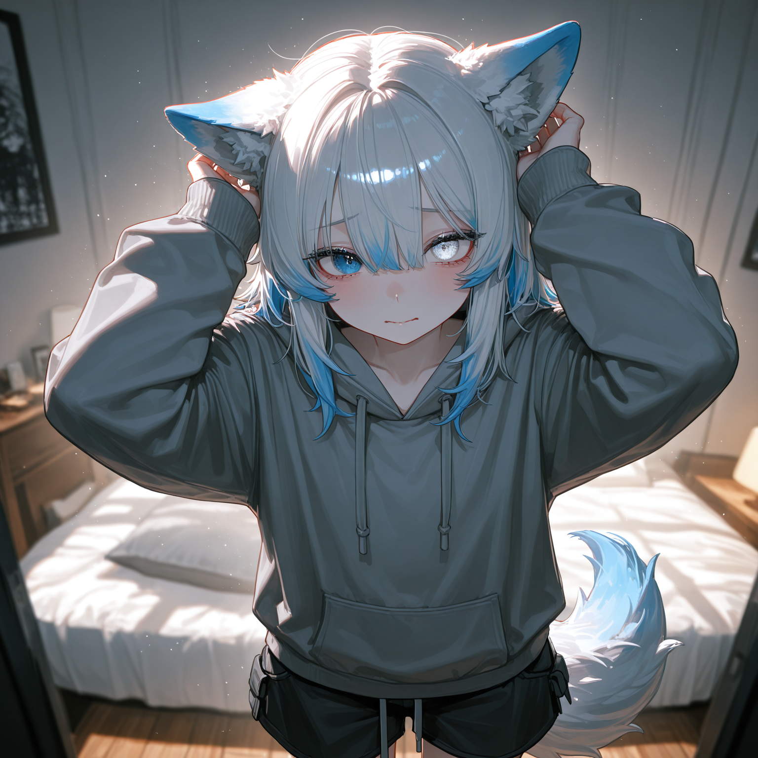 怯えている
