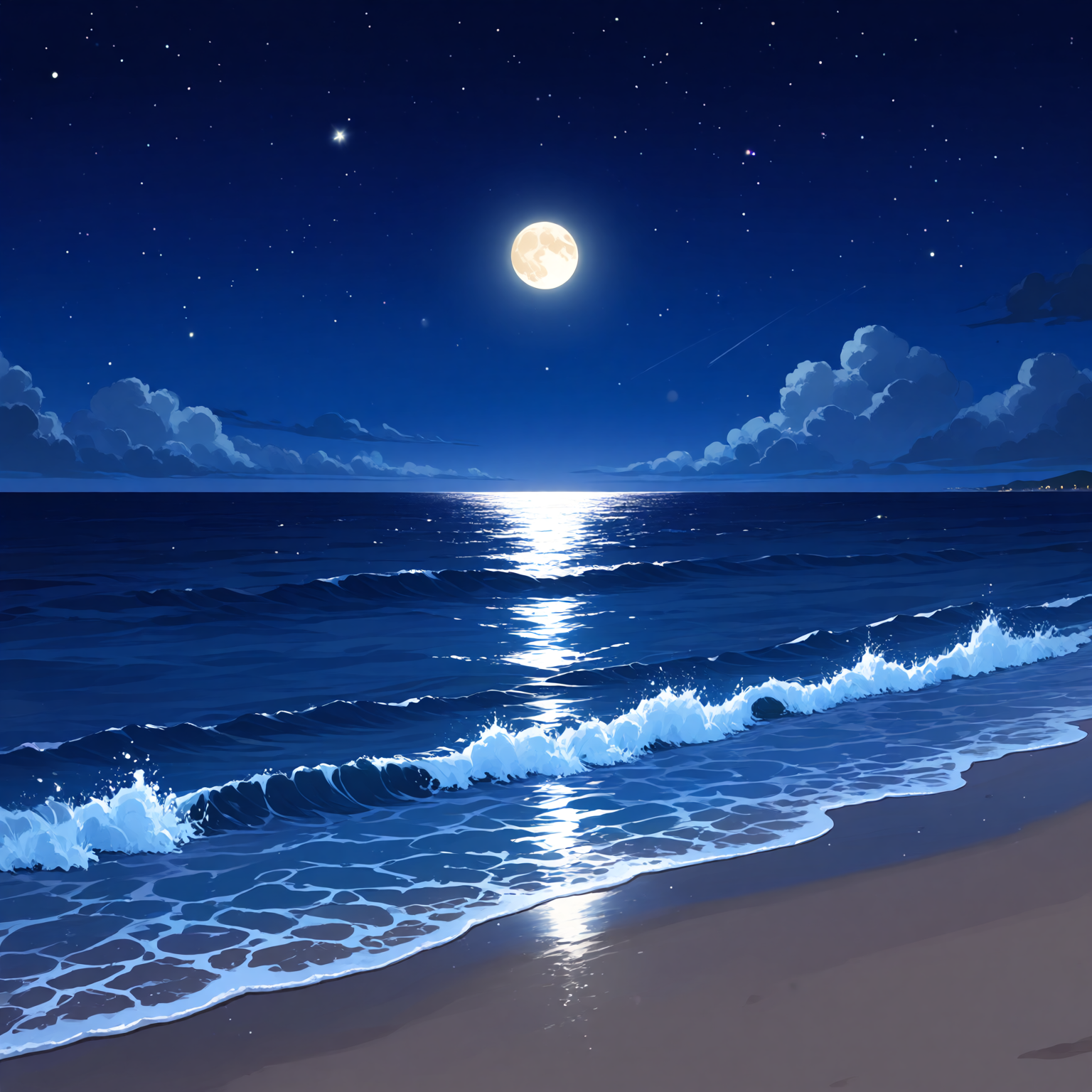 夜の砂浜