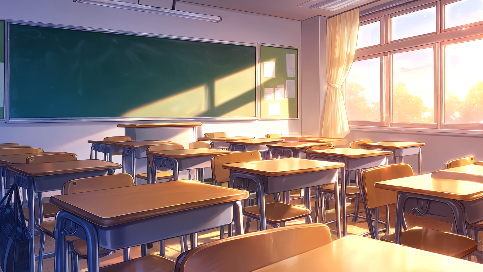 放課後夕方教室