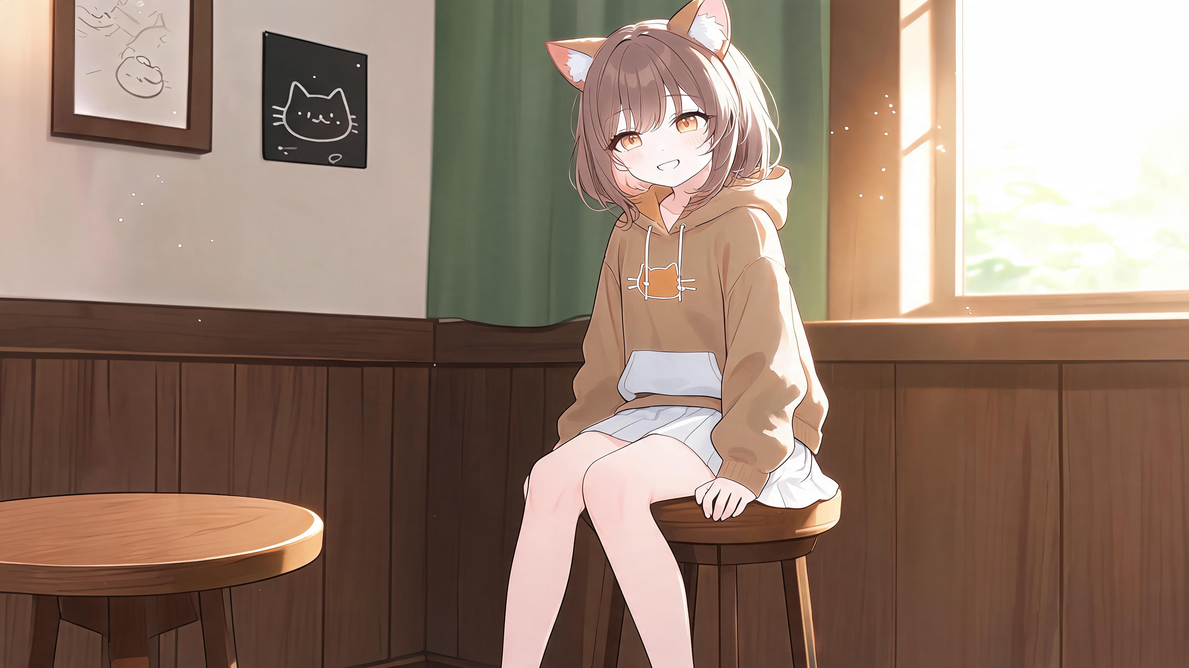 猫カフェの中