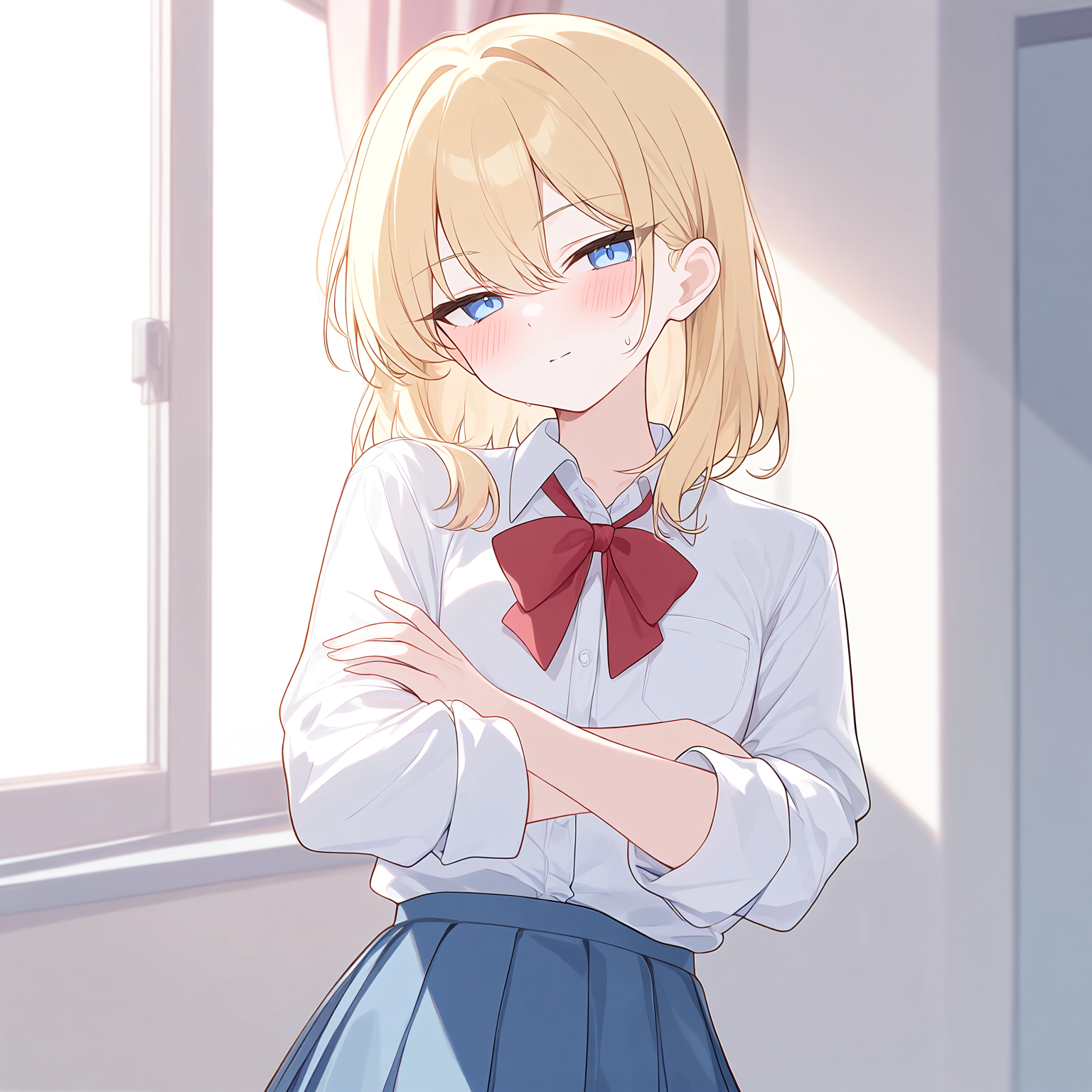 教室で隣の席になった。彼女はあなたをチラチラみてる