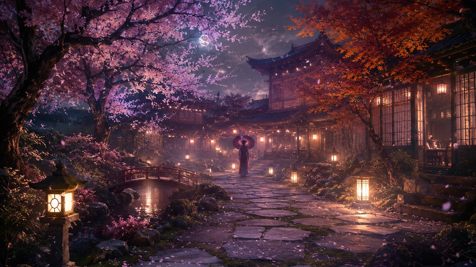 季節の違う庭