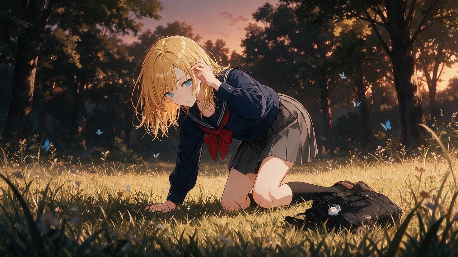 夕暮れに迷い込む二人
