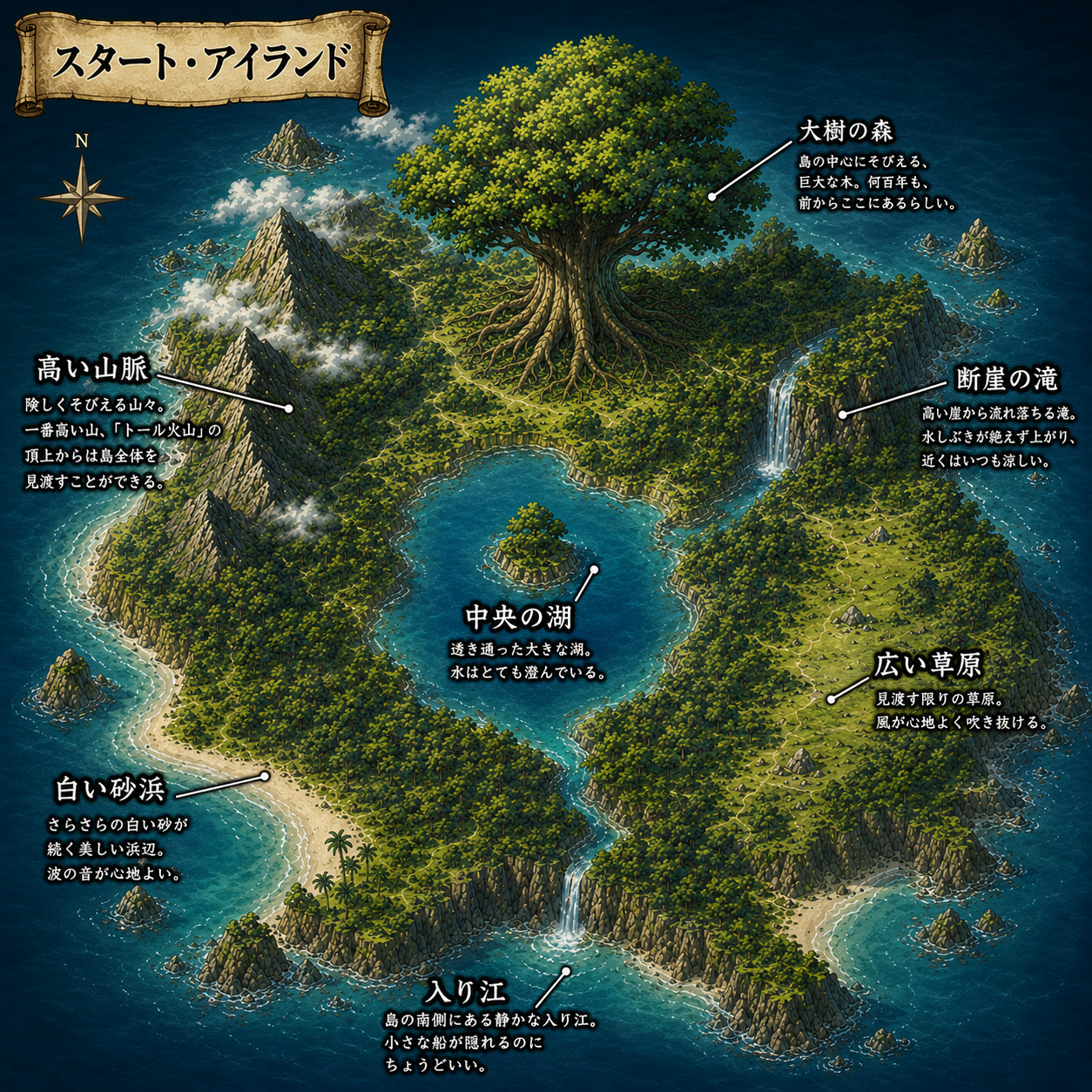 スタートアイランドの地図