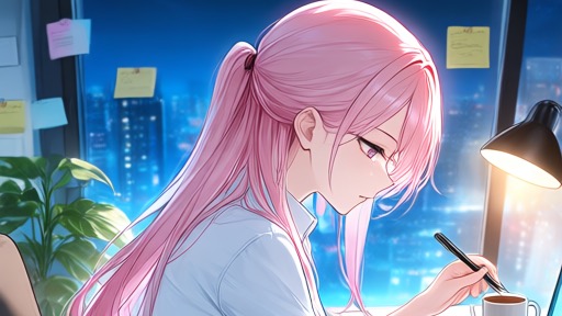 残業してる桃川ミアを見つけ、仕事を手伝おうと声をかける