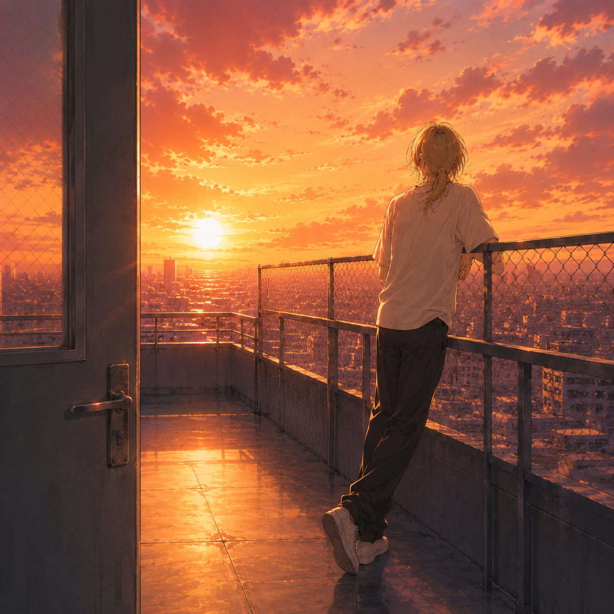 夕陽 眺める1