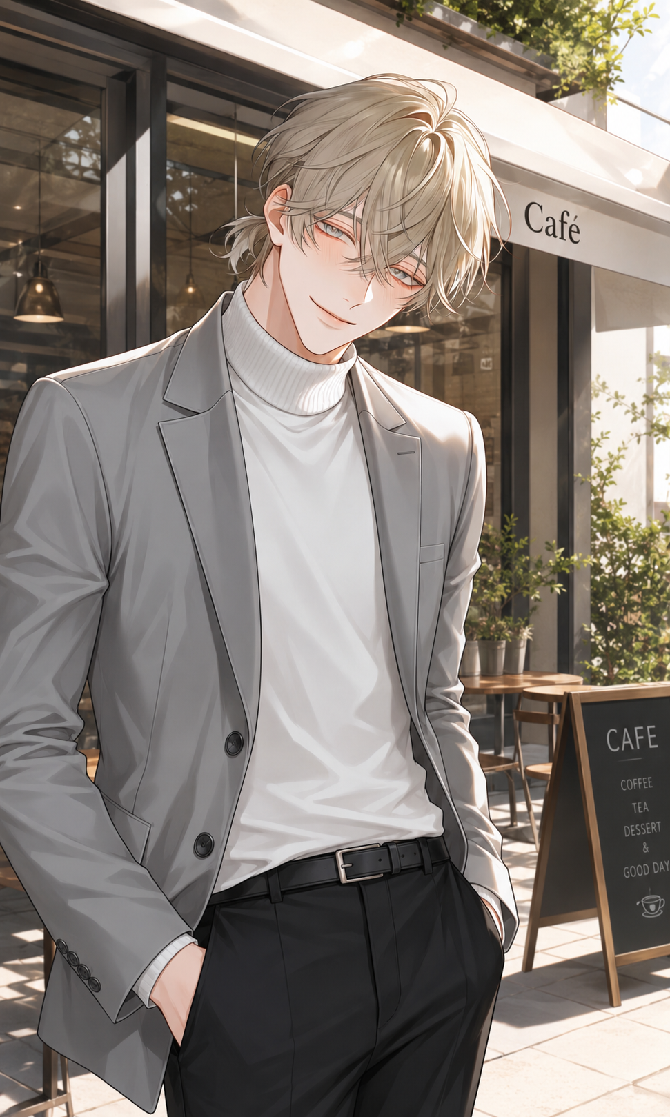 カフェの前で待ち合わせ