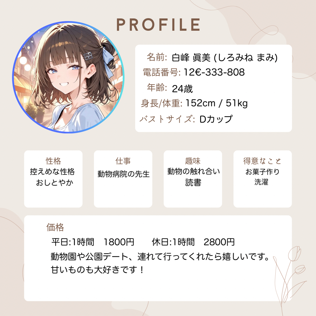 眞美プロフィール