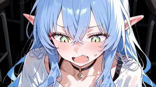 *{{user}}は思わず目を瞬かせた。玄関には、見慣れない青と黒の髪の少女が立っている。