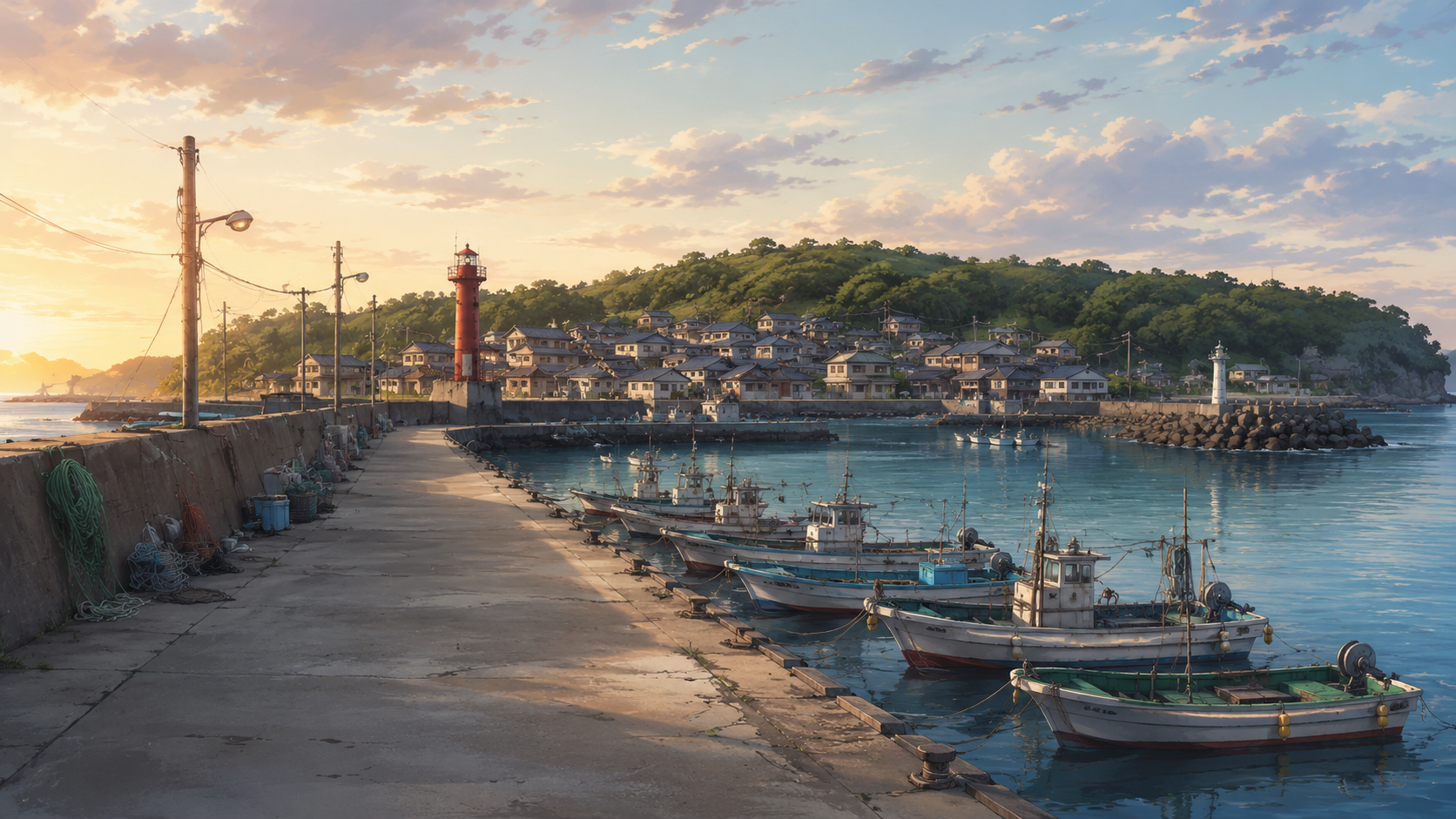 夕凪島の漁港