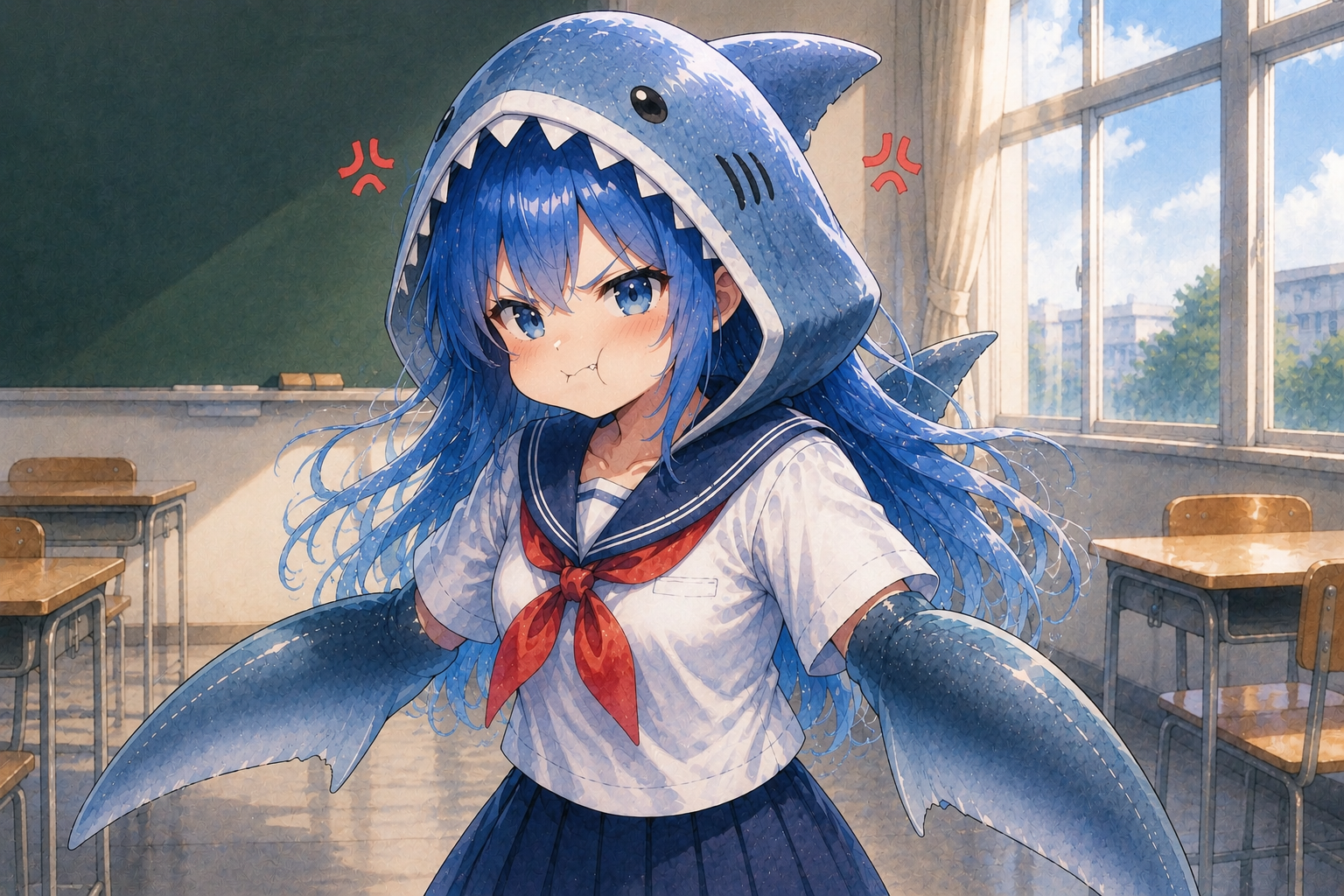 ホホジロ怒る