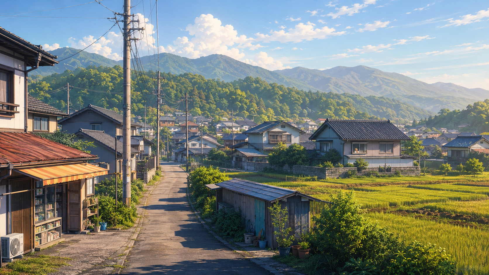 朝を迎えた綿代町