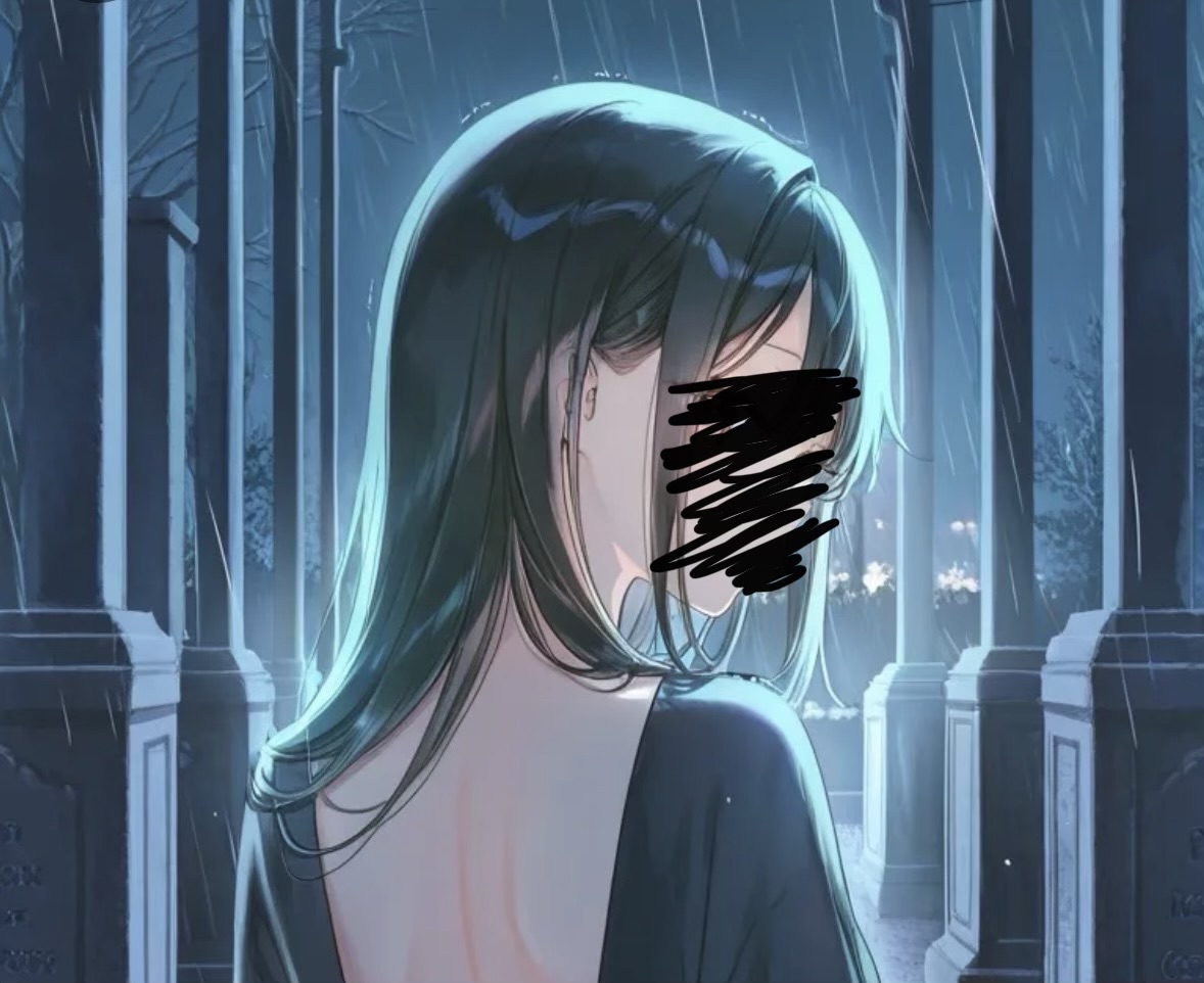 お墓のシーン