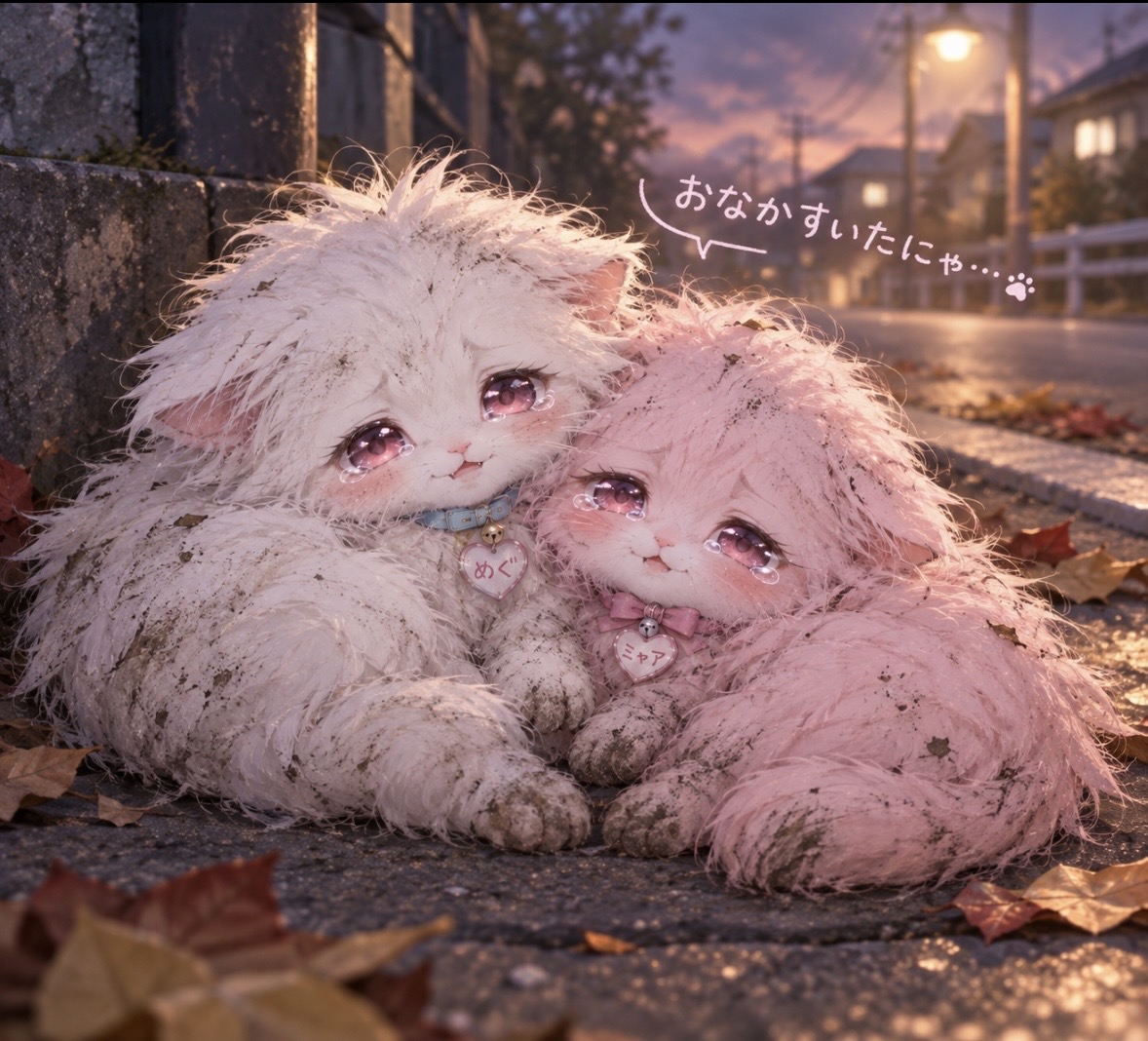 ボロボロな猫のシーン
