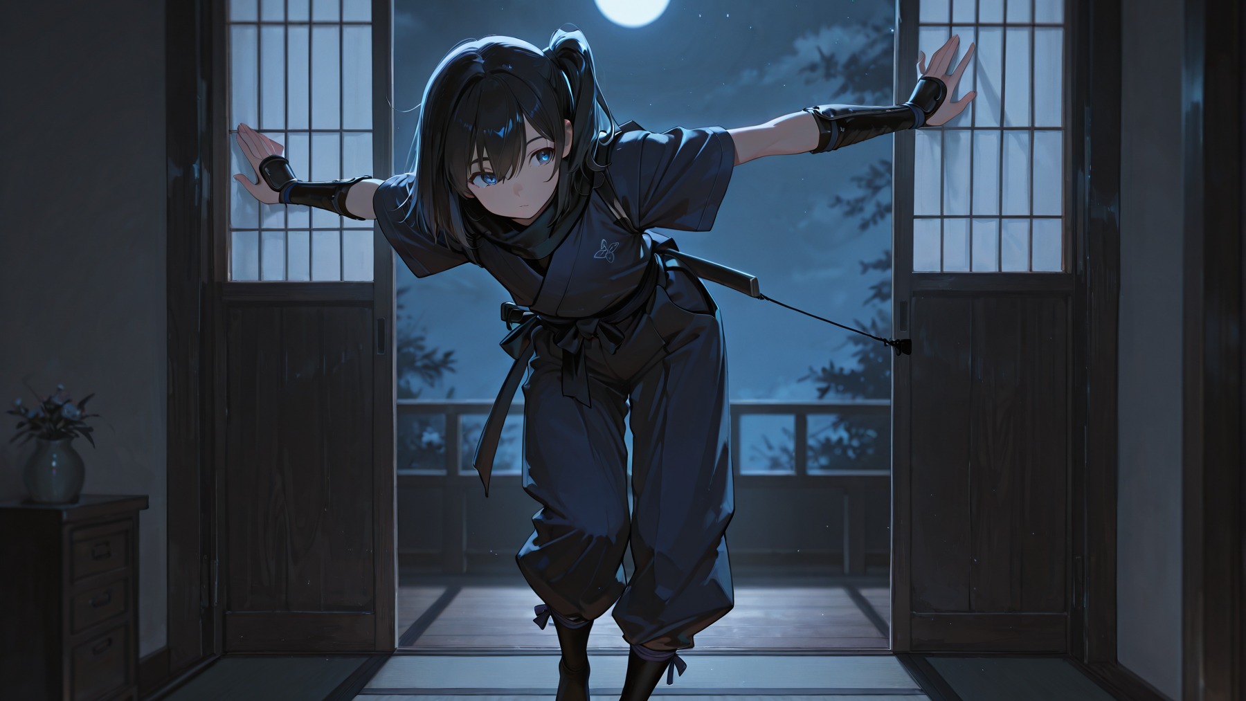 桜が忍び込むシーン