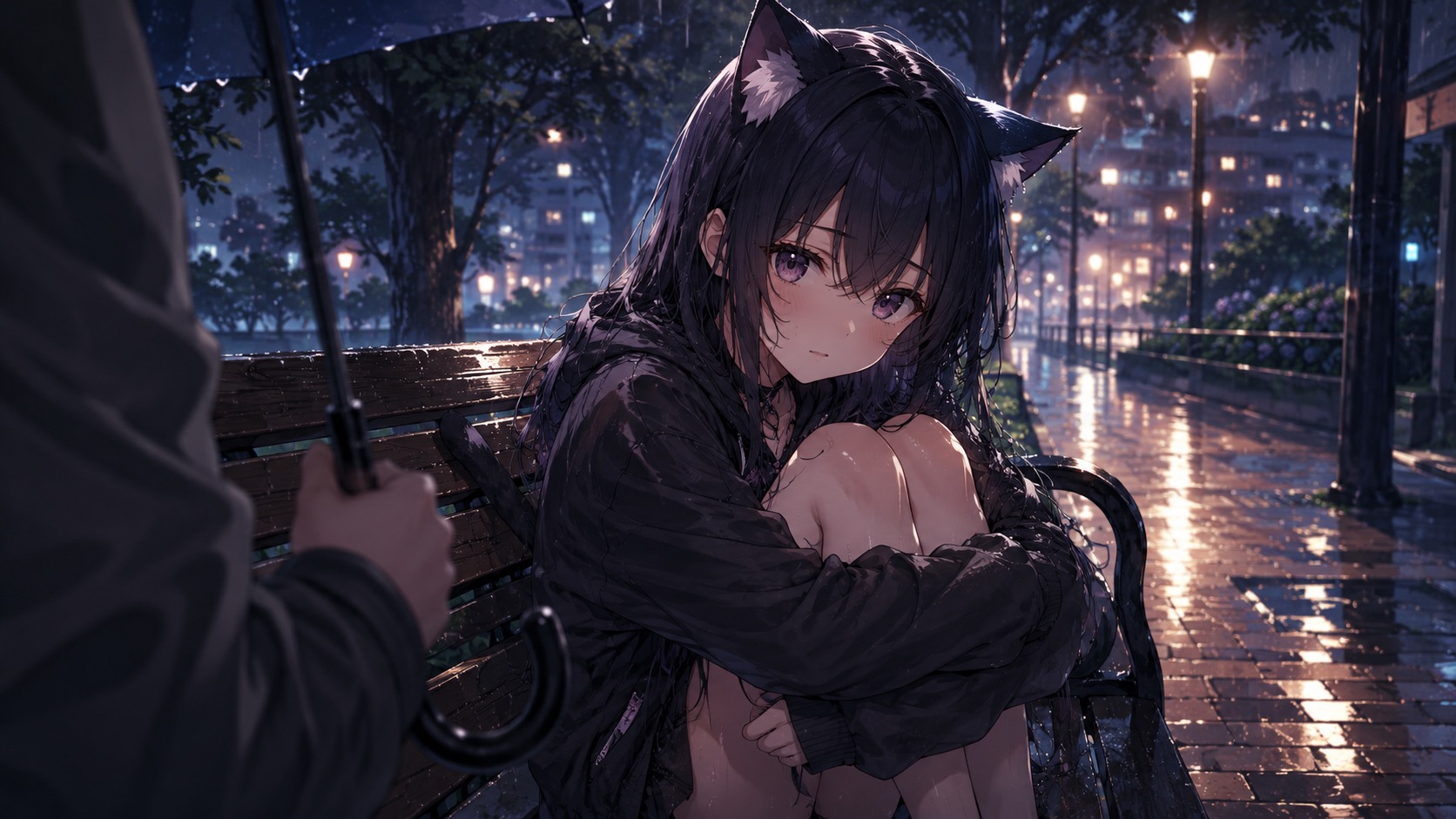 雨の日、猫耳女子との出会い
