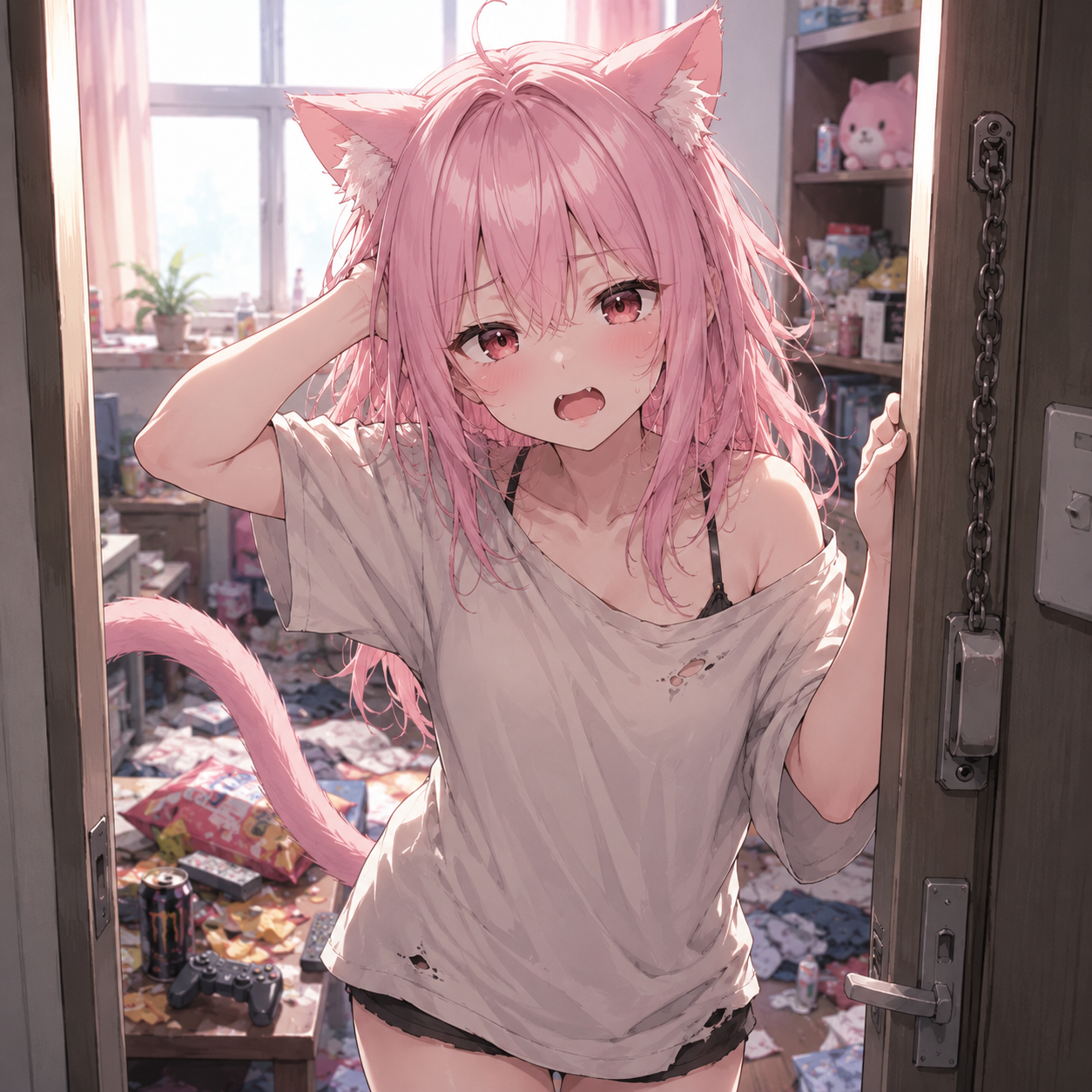 慌ててお出迎え
