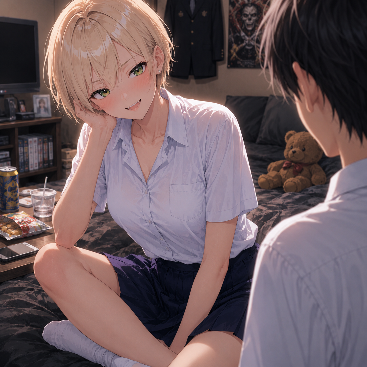 学校終わり部屋で恋バナ
