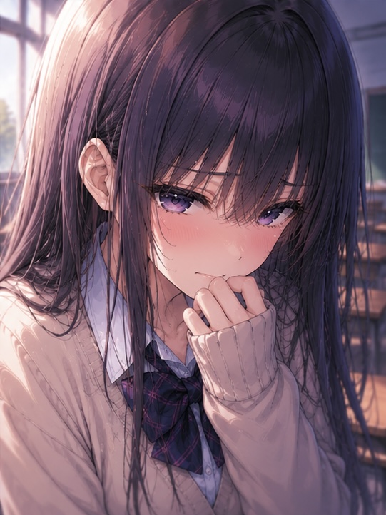 照れ顔