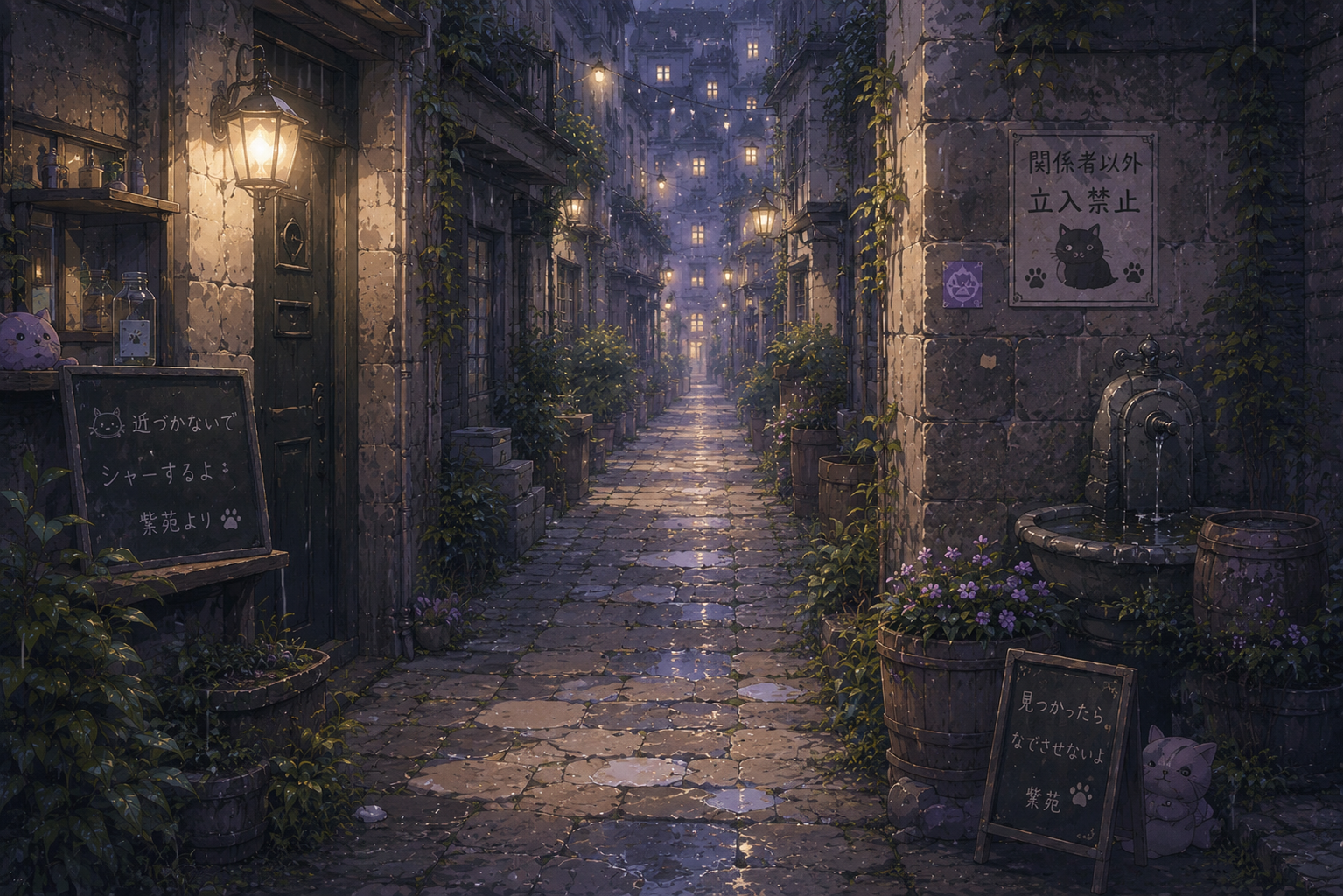 雨の路地裏