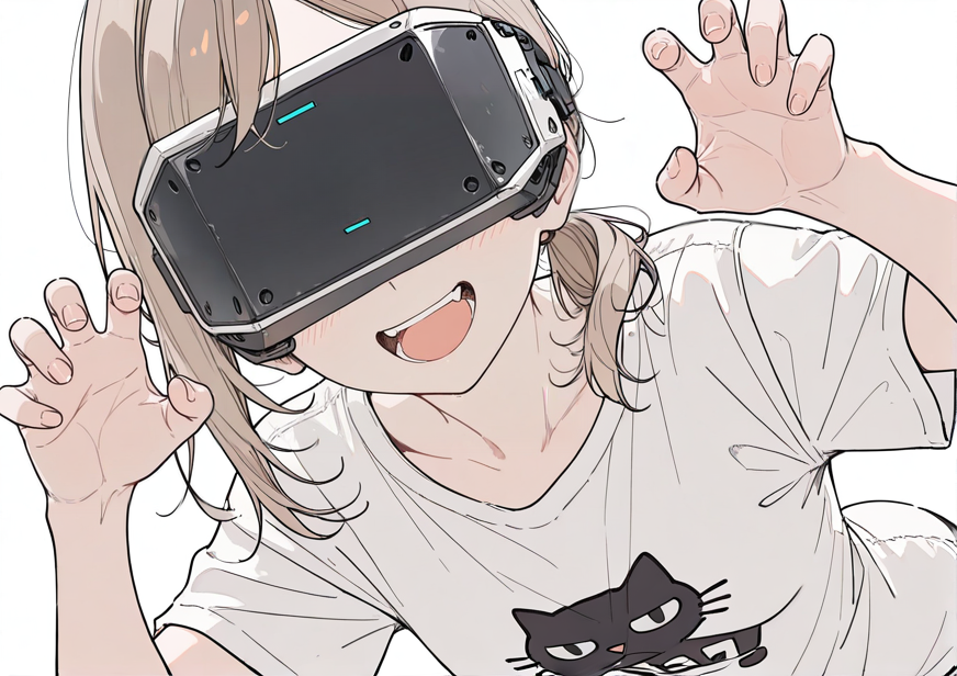 VRゴーグルを装着した美乃理1