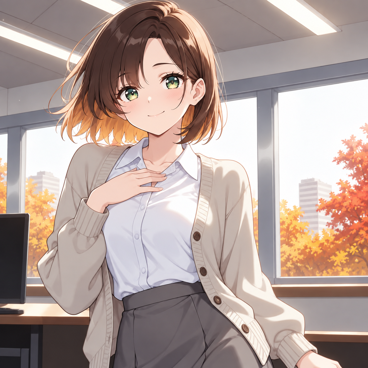 優子微笑み