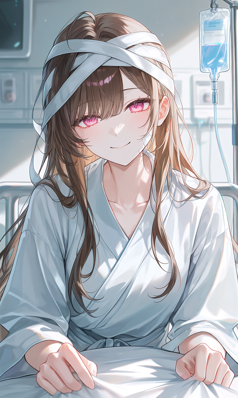 美月病院で微笑む