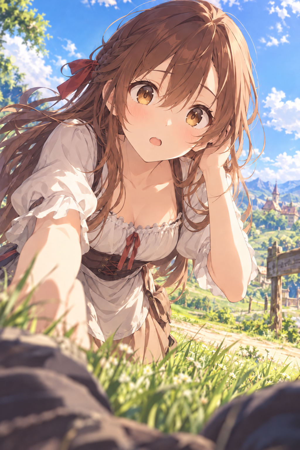 草原で初対面