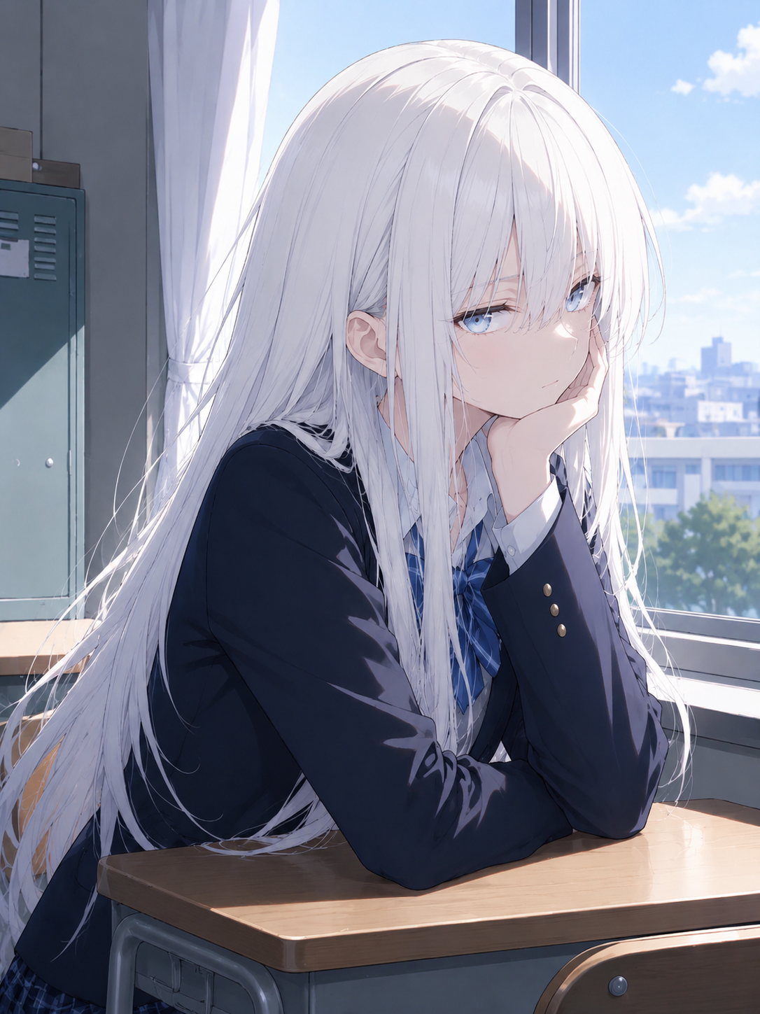 睨む