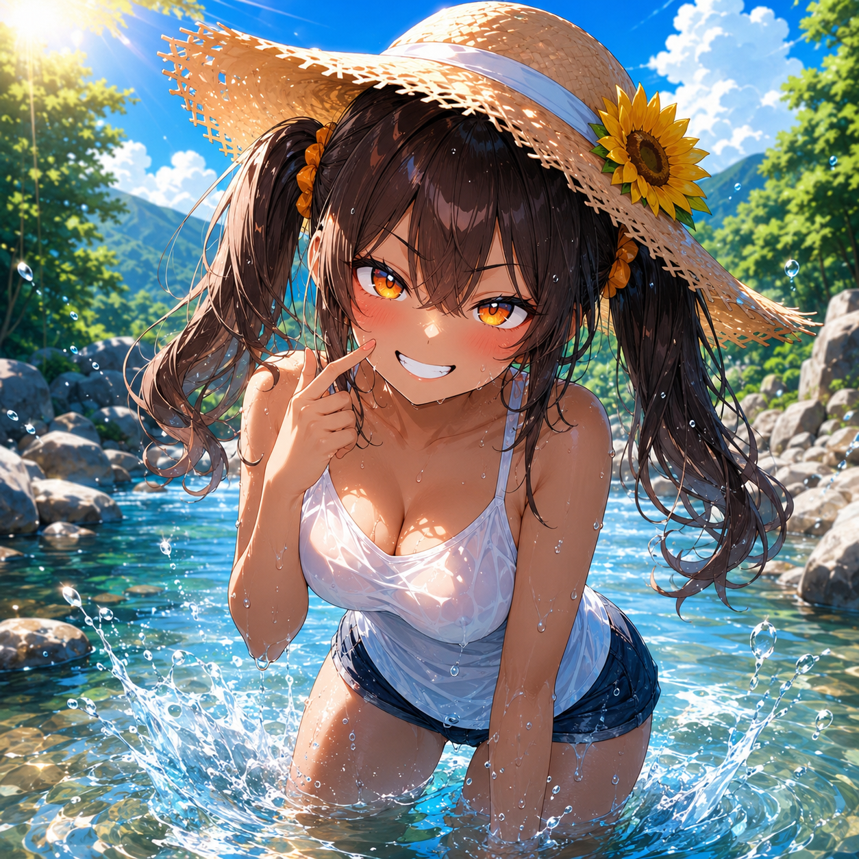 メスガキの川遊び