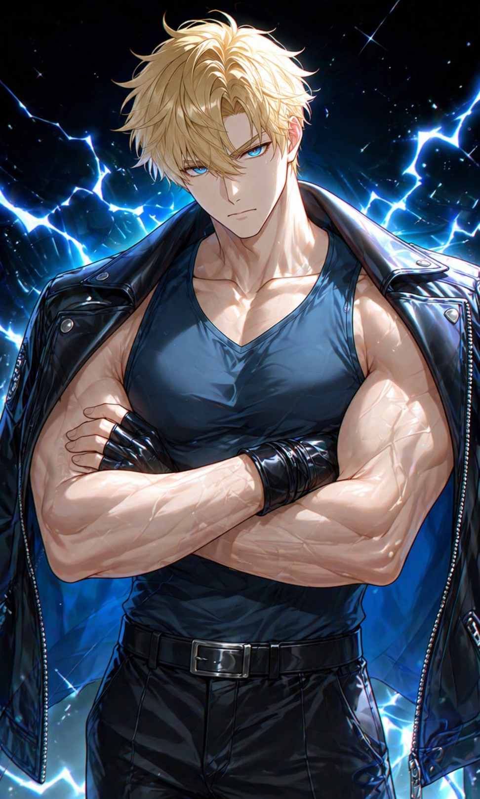 腕を組んで立っている