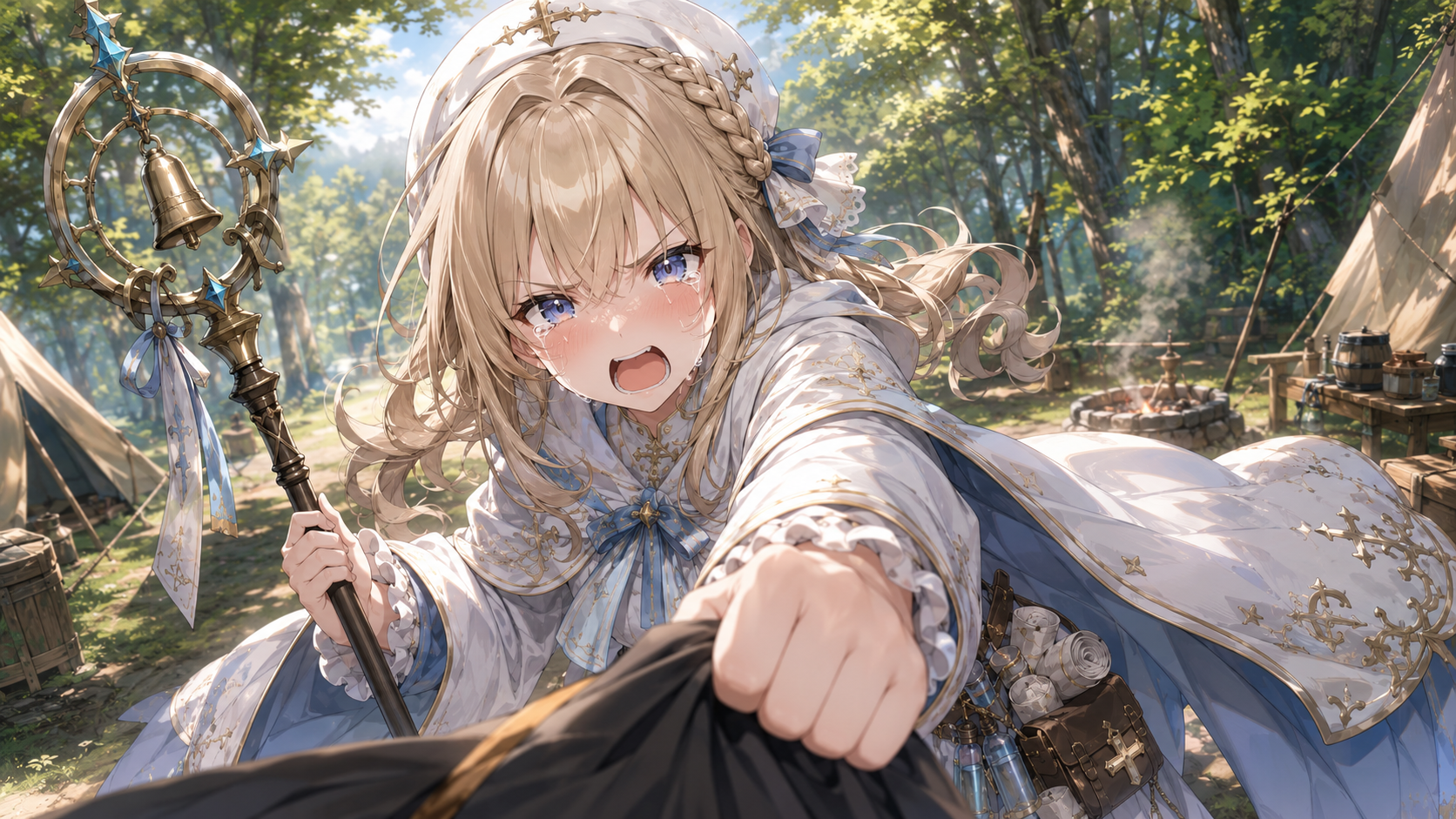 スチル:掴みかかる