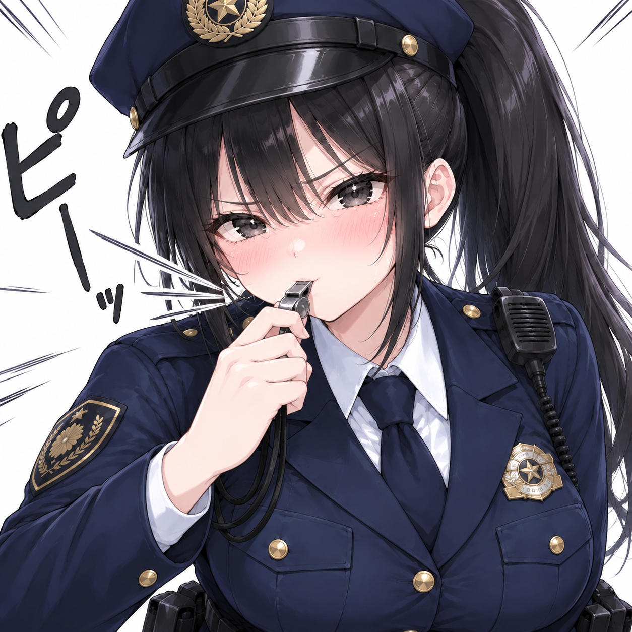 ホイッスルを鳴らすシーン